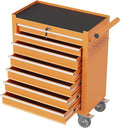 7-Drawer Rolling Tool Chest,Metal Rolling Tool Chest with Wheels and Locking Tool Box,Portable Metal Tool Box for Warehouse,Garage, Repair Shop, Workshop (Orange,7-Drawer)