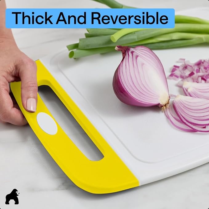 GORILLA GRIP BPA-Free Reversible Kitchen Cutting Board Set of 3, US Designed - Image 7