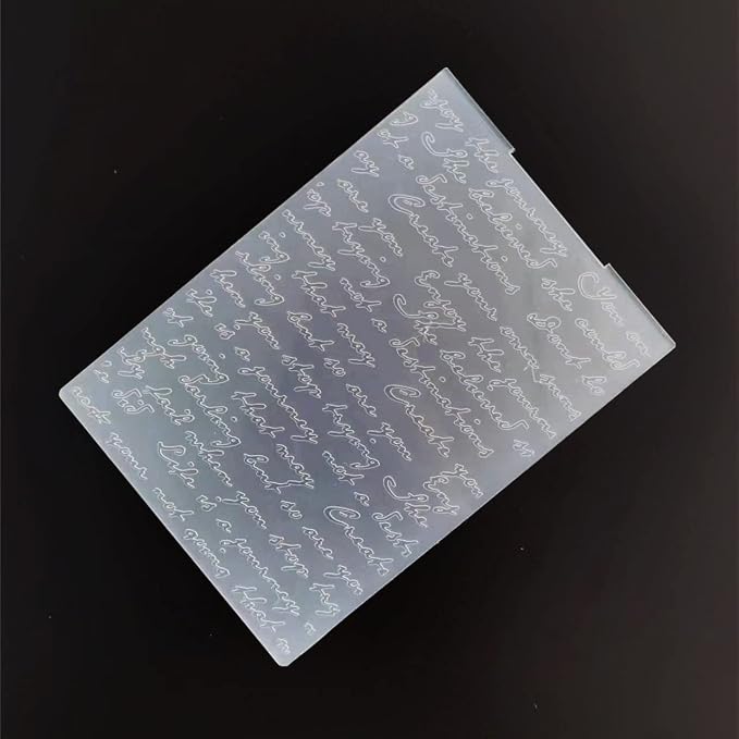 1PC Words Sentiment Background Embossing Folder - Image 4