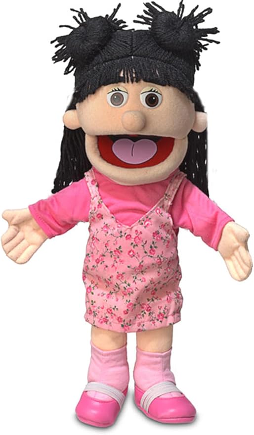 14" Susie, Peach Girl, Hand Puppet by SillyPuppets