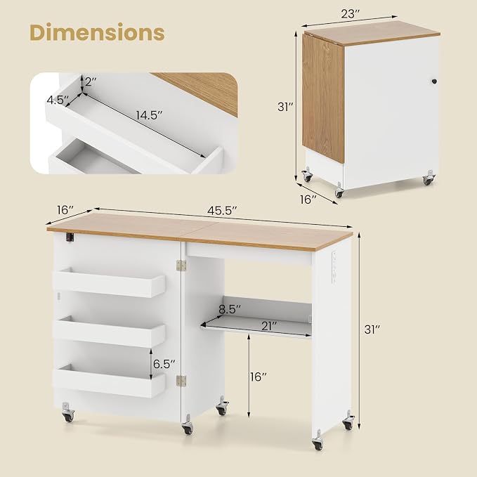 Giantex Folding Sewing Table - Image 3