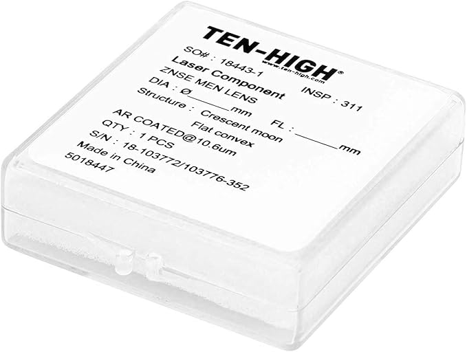 TEN-HIGH 20mm CO2 Laser Lens - ZnSe Focal Mirror for Engraving & Cutting Machine, FL63.5mm