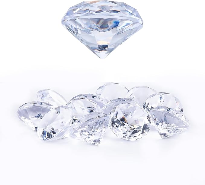 Niceup 26PCS Fake Diamonds Gem Toys, 1.5in Clear Pool Diving Gems Acrylic by Niceup
