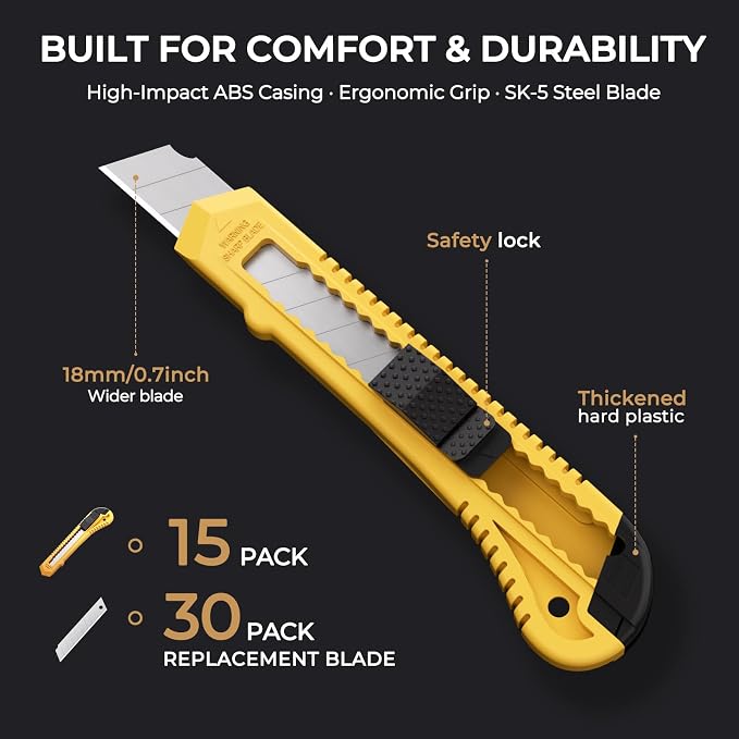 Nicpro 15 Pack Utility Knives - Image 2