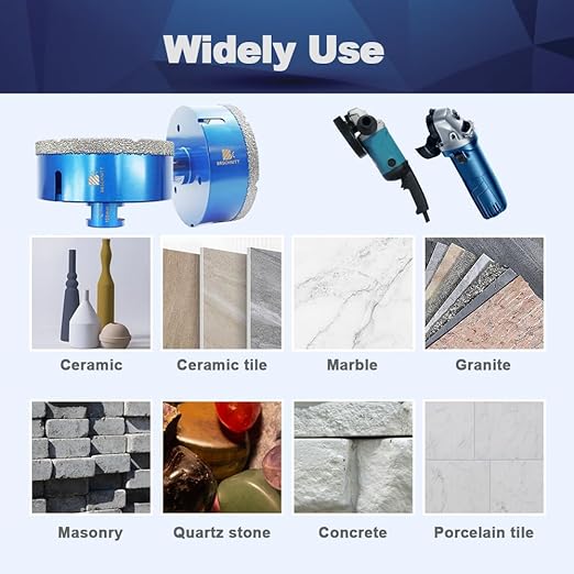 125mm Diamond Core Drill Bit for Porcelain Tile Ceramic Marble Granite Drilling,BRSCHNITT 1pc Vacuum Brazed Diamond Hole Saw with 5/8-11 Thread (125mm)