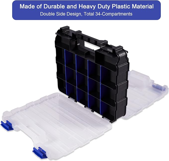 Hardware Organizer Box with 34 Compartments & Removable Dividers - Image 2