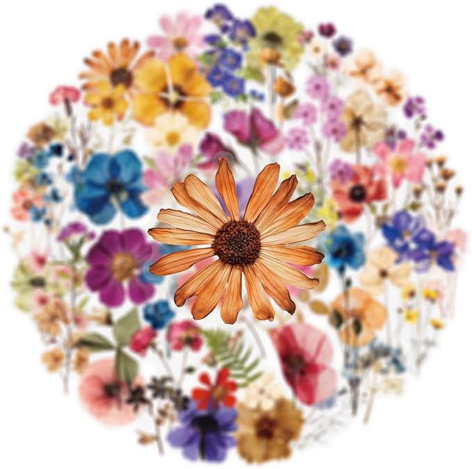 50PCS Transparent Flora Scrapbook Stickers, Vintage Aesthetic Flowers Sticker - Image 8