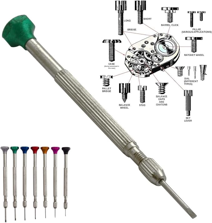 7 Pieces Precision Screwdriver, Jewellers Screwdriver Set, Watch Repair Screwdriver Set 0.6-1.6 mm, Micro Screwdriver for Watch Repair, Eyeglasses Repair, Jewellery Work, Electronics Repair