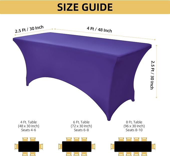 2-Pack 4ft Spandex Table Covers - Image 4