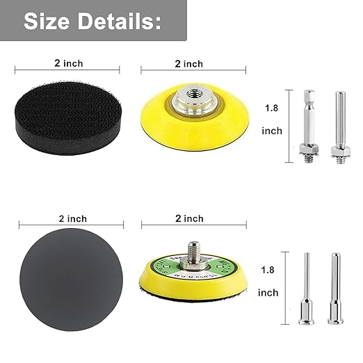 240Pcs 2 Inch Sanding Discs, Assorted 80 to 5000 Grit Silicon Carbide Hook & Loop Sandpaper with 1/4" 1/8" Shank Sanding Pads and Foam Buffering Pad for Wood Metal Car (2 inch 80-5000 Grit)