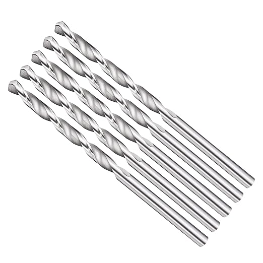 Drill Bit, 3.2mm Cutting Diameter, 4241 HSS 118° Cutting Angle Uncoated Bright Versatile Jobber Bits - (Applications: for Drilling Plastic Wood Soft Metal), 5-Pieces