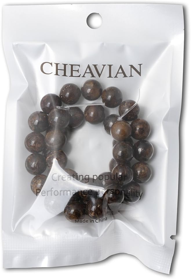 35PCS 10mm Natural Bronzite Gemstone Round Loose Beads - Image 5