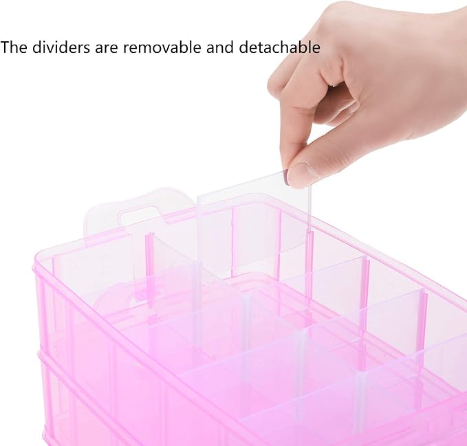 Sooyee Bead Organizer, 3-Tier Craft Organizers and Storage, Stackable Storage - Image 2