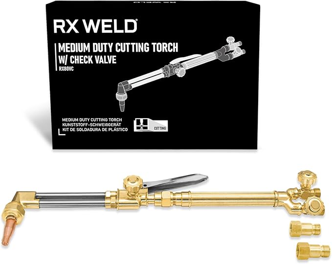 RX WELD Medium Duty Cutting Torch with Check Valve, Comparable with CA1350 Cutting Attachment, 100FC Torch Handle, 3-101 Cutting Nozzle