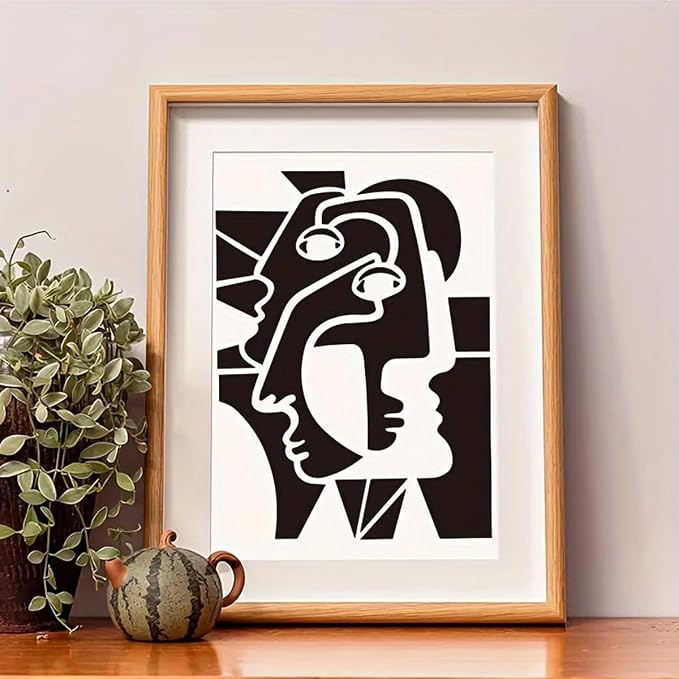 6 Pieces Abstract Face Pattern Stencils, 11.7x8.3 inch A4 Size Reusable Picasso - Image 4