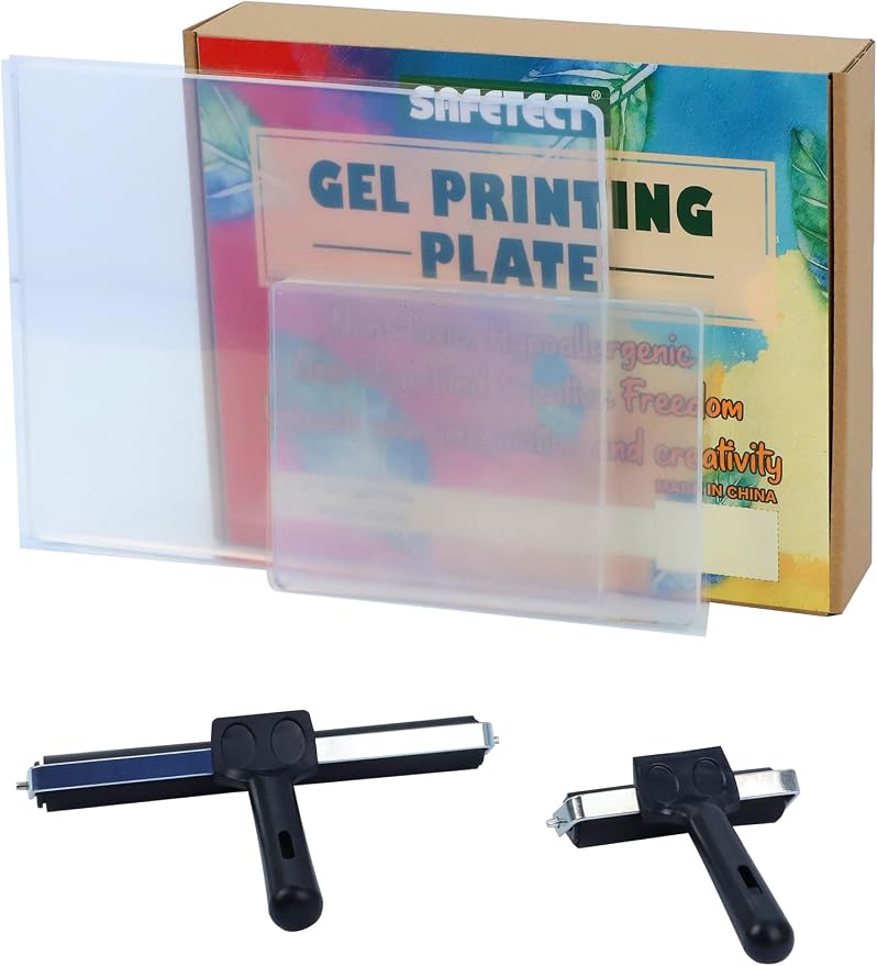 Safetect Gel Plates for Printing 8” X 10” + 5” X 7”, Reusable Monoprinting by Safetect