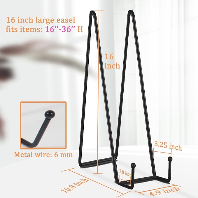 Decolore 5 Pack 16 Inch Black Plate Stand - Image 2