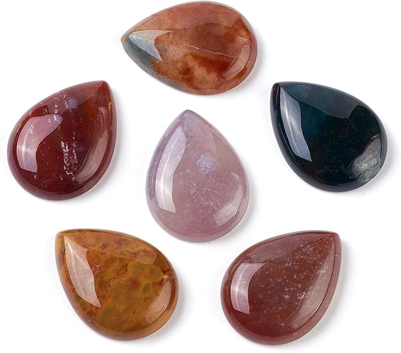 Fashewelry Natural Teardrop Flat Back Cabochons Beads by FASHEWELRY