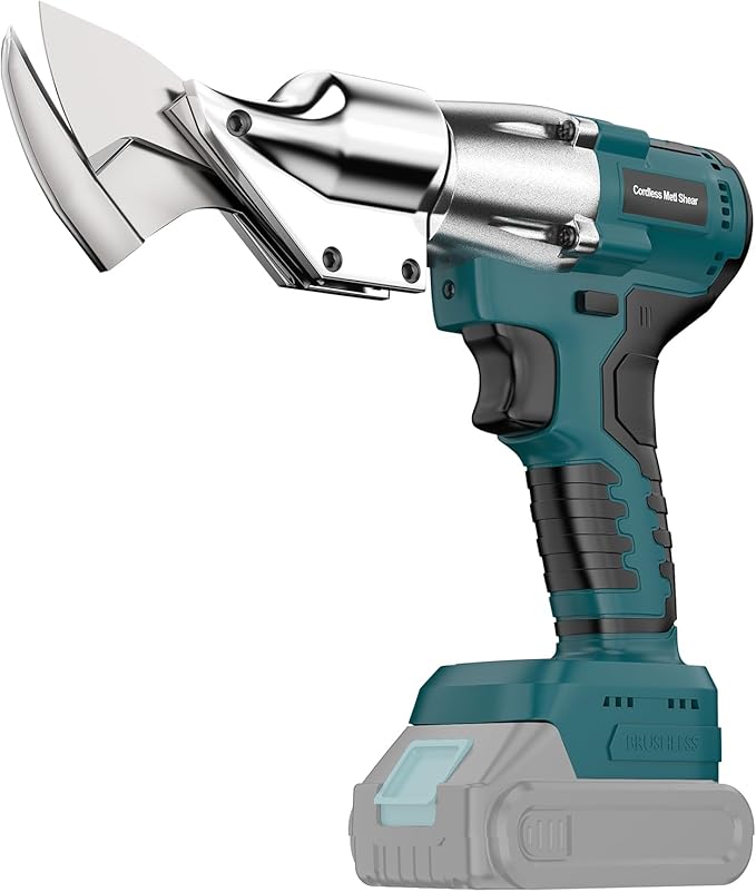 Cordless Sheet Metal Shear Compatible With Ma-kita18V Battery, Brushless Electric Metal Scissors Cutting Thickness 18GA Metal, Iron 360 Degree Pivoting Head, Only Tool (Blue for Makita)