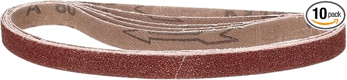 3/8 x 13 Inch Sanding Belt, 10 Pcs 80 Grit Knife Sharpener Belts Work Sharpening for Belt Sander Knife Carving Tool Metal Working
