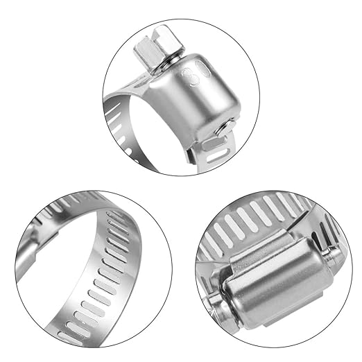 LOKMAN 20 Pack Stainless Steel Hose Clamp Adjustable 5/8'' - 1'' (16-25mm) Worm Gear Hose Clamp, Metal Fuel Line Pipe Clamp for Plumbing, Automotive And Mechanical Application