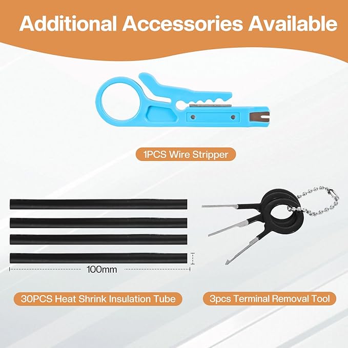1099PCS 64 Kits Waterproof Automotive Electrical Connectors Plug Kit, 1/2/3/4/5/6 Pin Wire Connector with Ratchet Crimping Tool, Wire Stripper, Terminal Removal Tool, Heat Shrink Tubes