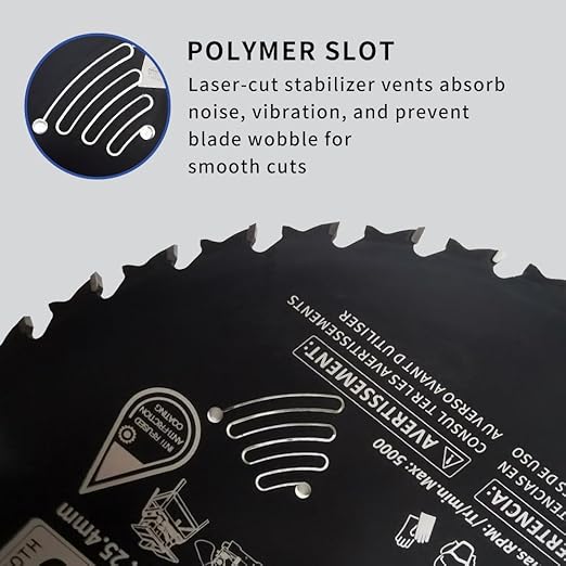 12 Inch 40 Tooth General Purpose ATB Saw Blade with 1 Inch Arbor & DuraGuard Nonstick Coating for Miter Saws and Table Saws