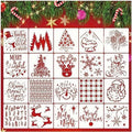 Christmas Stencil 20PCS Reusable Plastic Templates Winter Stencils Christmas by BLOSSOMLAYER