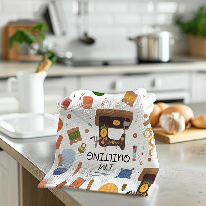 Quilters Gifts Kitchen Towels, Sewing Quilting Lovers Gifts Kitchen Towels - Image 4