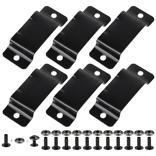 6 Pcs Tape Measure Holder Clip Measuring Tape Holder Metal Measuring Tape Belt Holder Tape Holder for Tool Belt with Rivets Tape Measure Hanging Tape Holder for Easy to Carry Matte Black