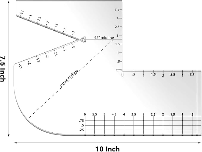 Copkim 2 Pack Boxed Bag Making Template Acrylic Template Patchwork Ruler Sewing - Image 2