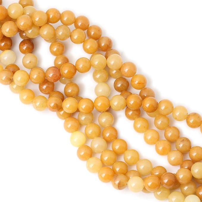 35PCS 10mm Natural Yellow Jade Multi-Color Gemstone Round Loose Beads - Image 4