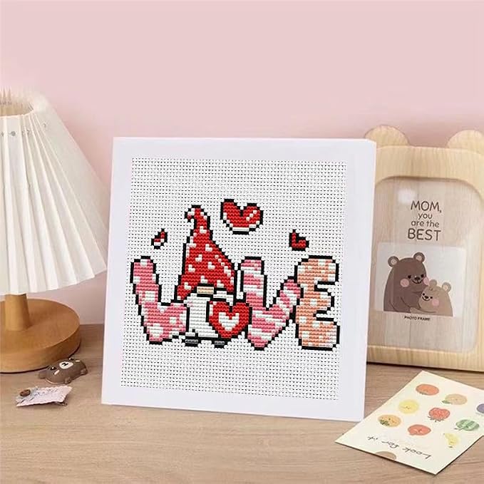 Tiwabb Gnome Cross Stitch Kits for Adults, Love Stamped Cross Stitch Embroidery - Image 7