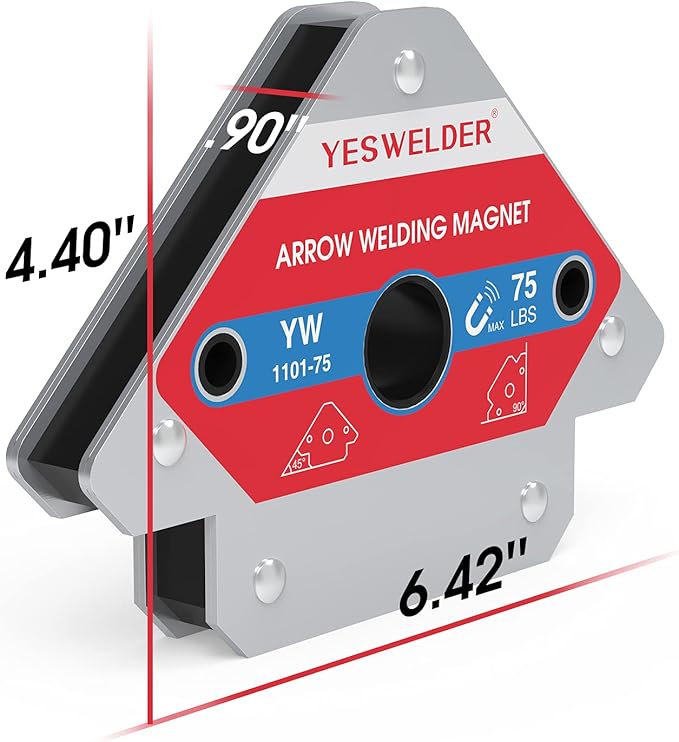 YESWELDER 75 LB Welding Magnet 2 Pieces of Magnetic Welding Holder 75 LBS Holding Power Welding Accessories