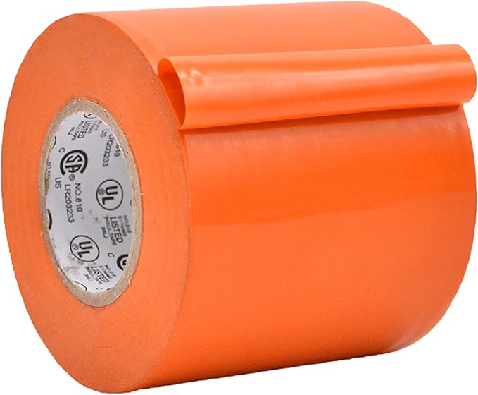 WOD ETC766 Professional Grade General Purpose Orange Electrical Tape UL/CSA Listed core. Vinyl Rubber Adhesive Electrical Tape: 3 inch X 66 ft - Use at No More Than 600V & 176F (Pack of 1)