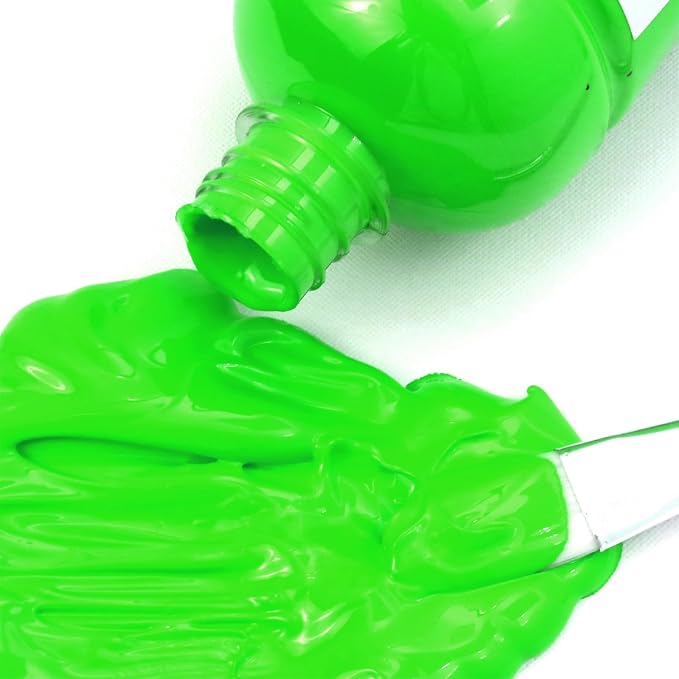 Artecho Green Glow in the Dark Acrylic Paint 500ml / 17oz Large Bottle | Semi - Image 3