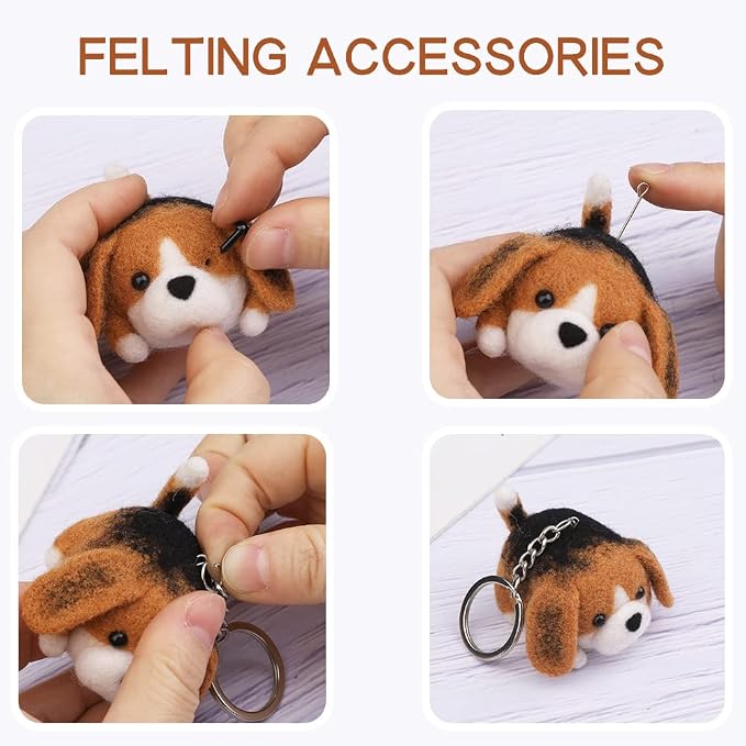 QMNNMA Needle Felting for Beginners, Beagle Needle Felting Set | DIY Wool Felt - Image 5