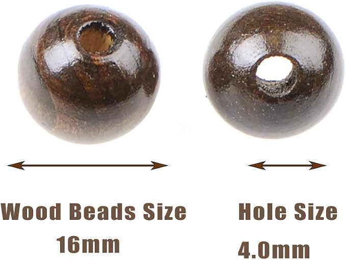AD Beads Large Hole Wood Spacer Wooden Jewelry Making Bracelet Necklace - Image 2
