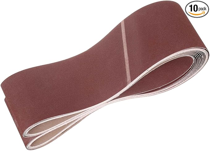 HARFINGTON 6 x 89 Inch Sanding Belts, 10 Pcs 180 Grits Aluminum Oxide Abrasive Belt Sander File Belt for Woodworking, Metal Polishing, Knife Sharpener