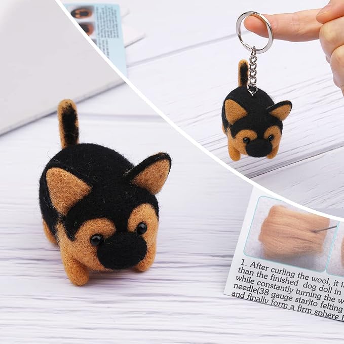 QMNNMA Needle Felting Kit for Beginners, German Shepherd Needle Felting Set | - Image 7