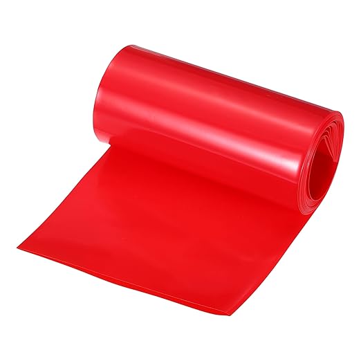 MECCANIXITY Battery Wrap PVC Heat Shrink Tubing 60mm Dia 95mm Flat 10 Feet(3meters) Red Good Insulation for Battery Pack