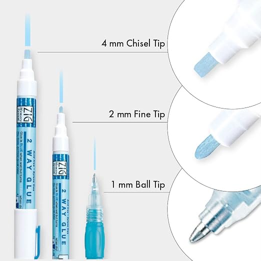 Kuretake Zig 2 Way Glue Pen 3 Variety Set, Adhesive - Image 2