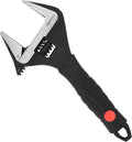 Amazon Basics Plumbing Adjustable Wrench with Soft Grip, Wide Mouth, 6.34 x 2.83 x 0.59 inches (LxWxH)