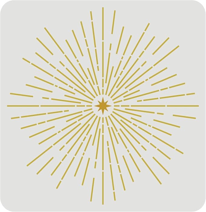 FINGERINSPIRE Starburst Stencils 11.8x11.8 inch Shining Stars Stencil | Square by FINGERINSPIRE