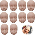 DoubleWood 10pcs 1/6 Doll Head Soft Plastic Doll Repainting Practice Makeup by DoubleWood