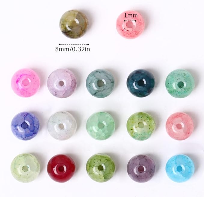200PCS Natural Stone Beads 8MM Agate Spacer Beads Bulk - Image 2