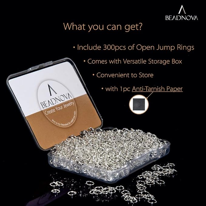 BEADNOVA 4mm Silver Jump Rings for Jewelry Making Open Jump Rings for Keychains - Image 2