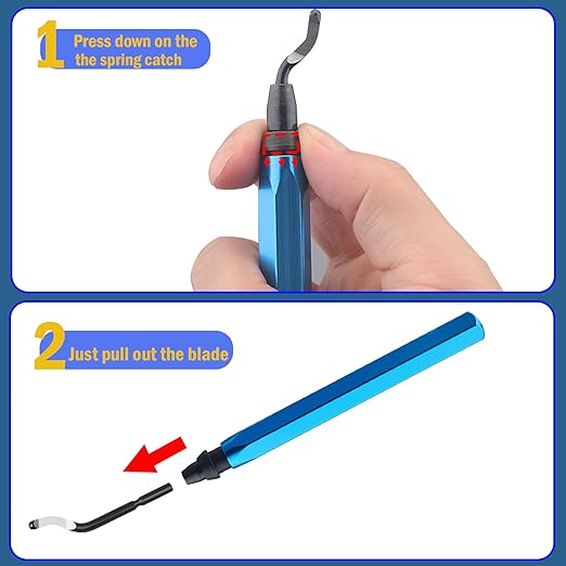 Deburring Tool with 10 High-Speed Steel Blades – Ideal for 3D Printing, Metal, Resin, Copper, Plastic, PVC Pipes, Aluminum, and Wood – Precision Burr Remover with Ergonomic Handle