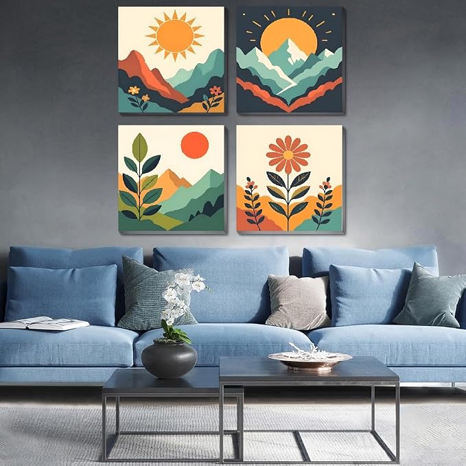 4 Pack Framed Paint by Numbers Kit - Image 5