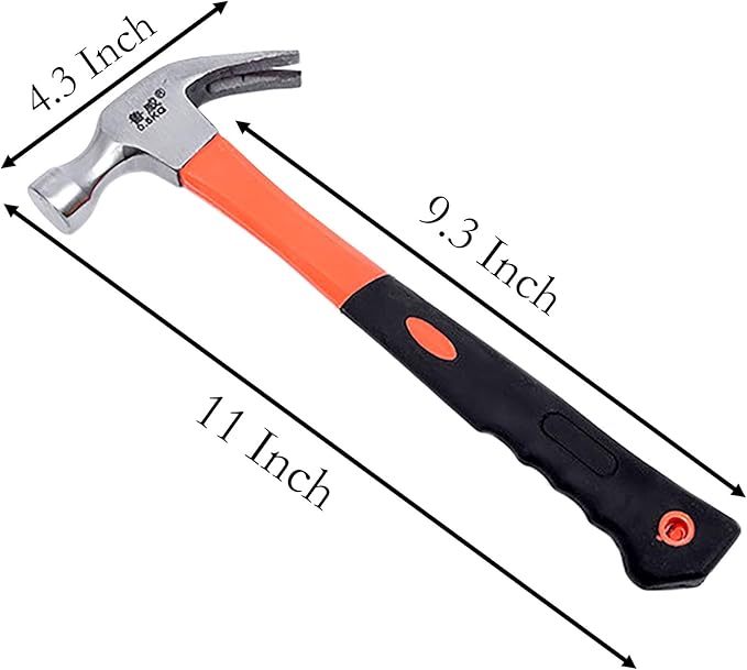 Claw Hammer, 11 Oz Forged Steel Stubby Tack Hammer with Shock-absorbing Leather Handle for Driving and Pulling Out Nails (1)